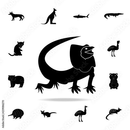 placid lizard icon. Detailed set of Australian animal silhouette icons. Premium graphic design. One of the collection icons for websites, web design, mobile app