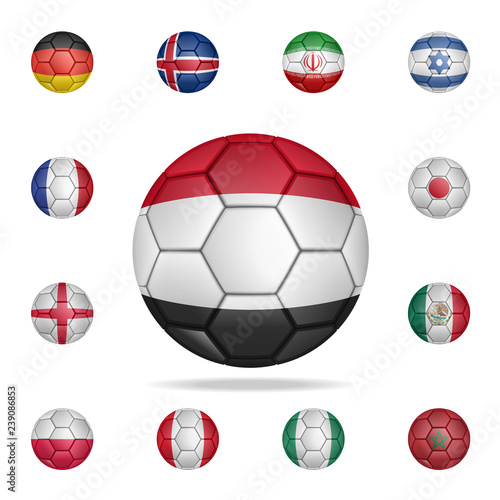 National football ball of Egypt. Detailed set of national soccer balls. Premium graphic design. One of the collection icons for websites, web design, mobile app