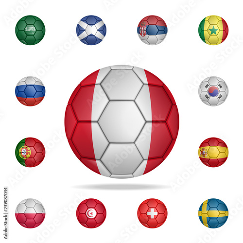 National football ball of Panama. Detailed set of national soccer balls. Premium graphic design. One of the collection icons for websites, web design, mobile app
