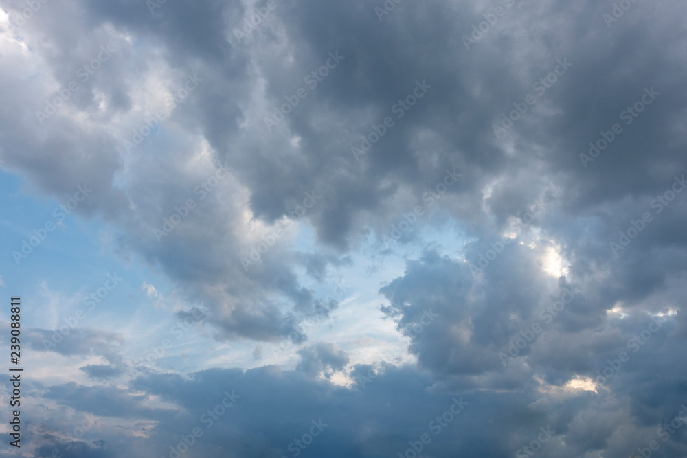 Day blue shy with strong dark clouds Day blue shy with strong dark clouds