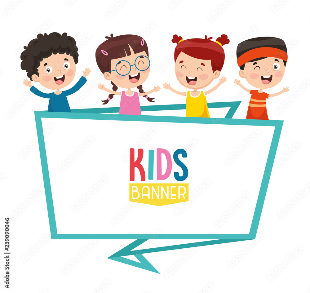 Vector Illustration Of Kids Banner Vector Illustration Of Kids Banner