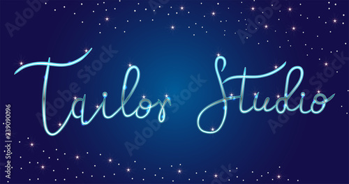 Logo Fashion studio. Custom handmade calligraphy, Vector brush lettering for fashion salon.