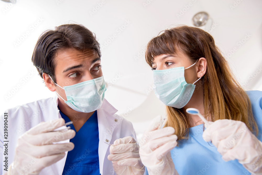 Concept of treating teeth at dentists Concept of treating teeth at dentists
