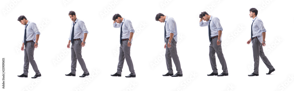 Young barefooted businessman isolated on white Young barefooted businessman isolated on white