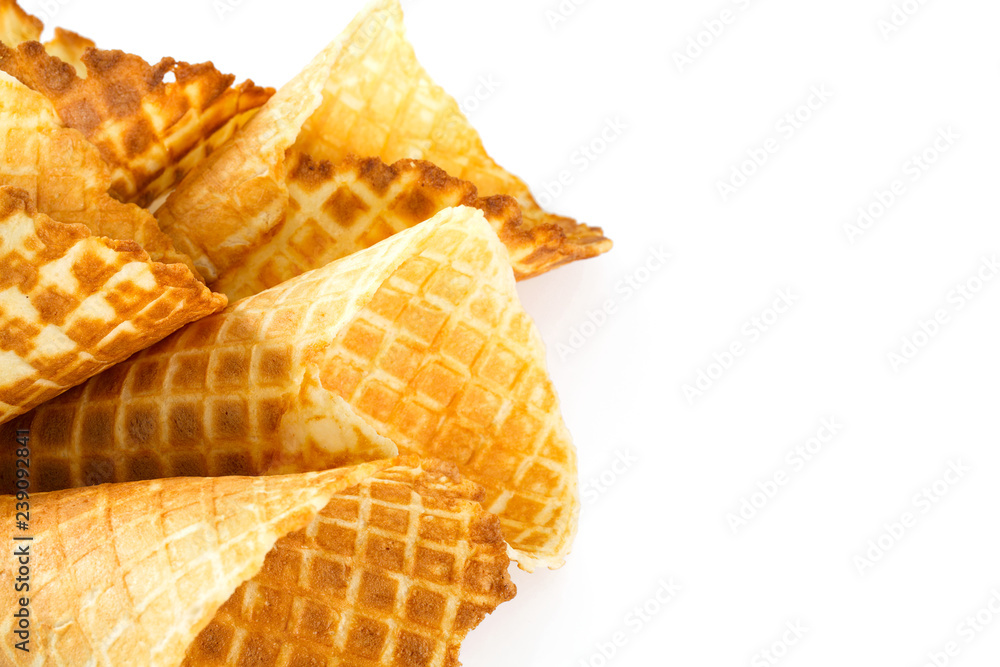 waffle cones isolated on white waffle cones isolated on white
