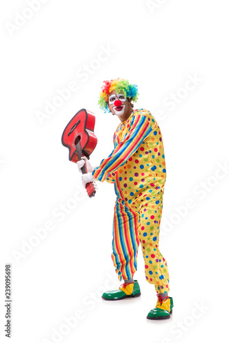 Funny clown isolated on white background