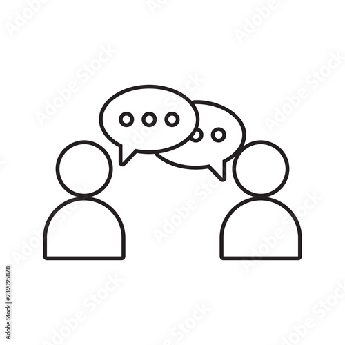 communication between two people icon. Element of cyber security for mobile concept and web apps icon. Thin line icon for website design and development, app development