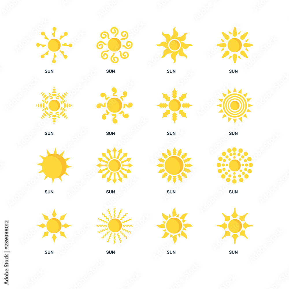 Set Of 16 icons such as sun, sun icon Set Of 16 icons such as sun, sun icon