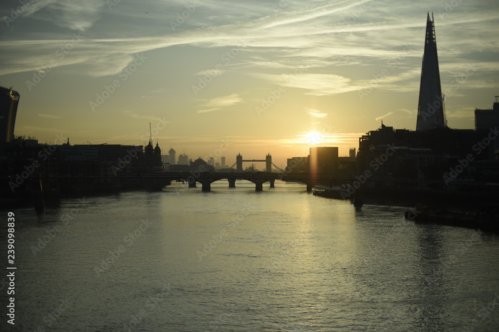 Sunrise on River Thames, London