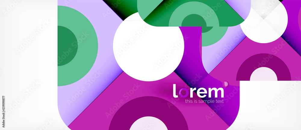 Colorful trendy geometric shapes background