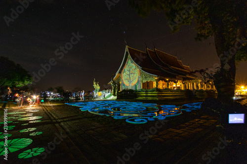 Sirinthorn Wararam Phu Phrao Temple at sunset in Ubon Ratchathani Thailand © nuttapon