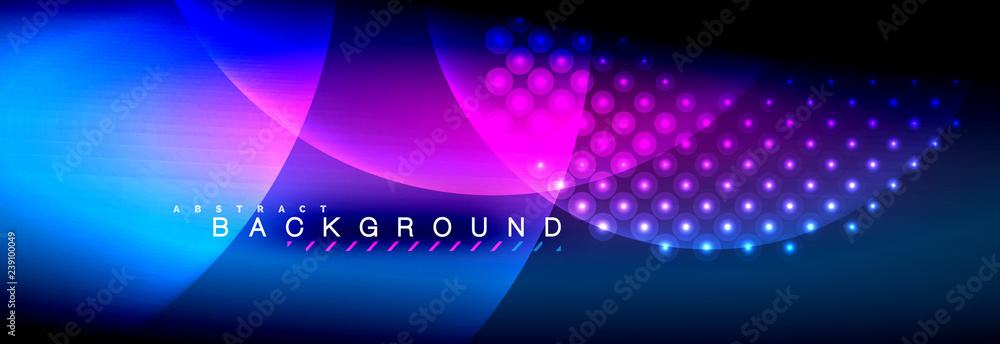 Obraz premium Vector blurred neon glowing circles with flowing and liquid light concept, energy magic fantastic abstract background
