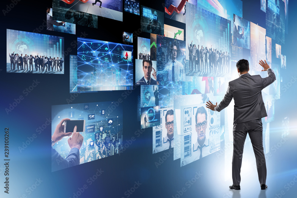 Collage of photos with businessman Collage of photos with businessman