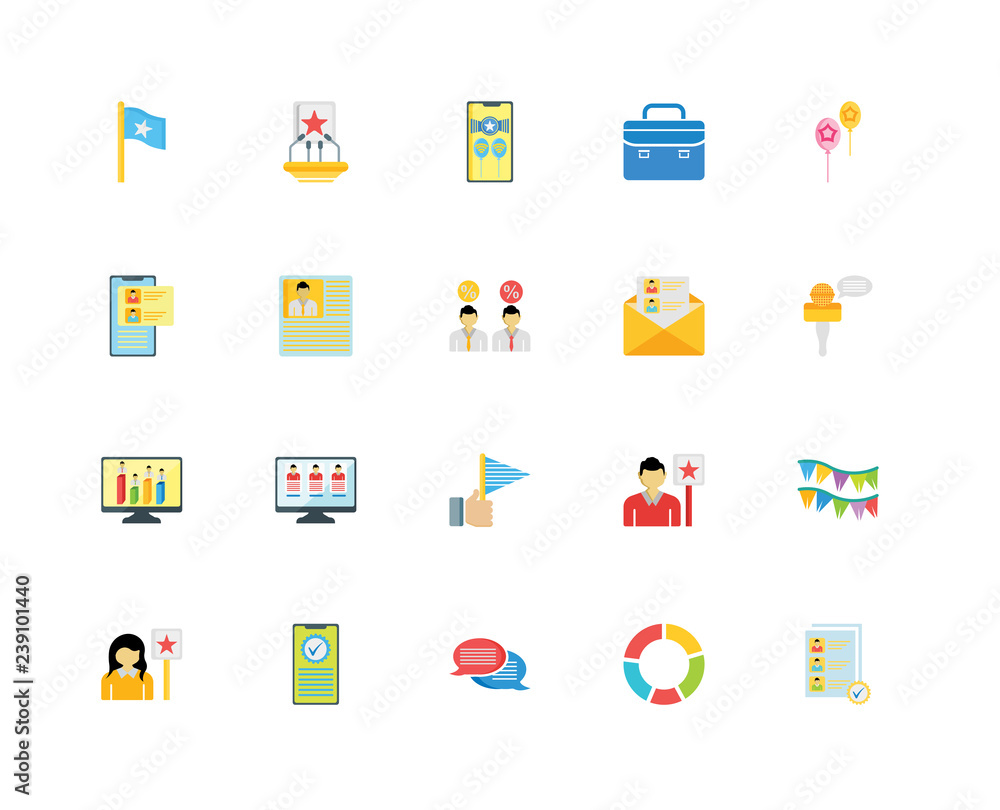 Set Of 20 icons such as Candidates, Graphic chart, Chat, Smartph
