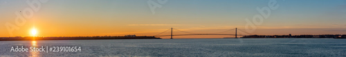 View of the Brooklyn to Staten Island Suspention Bridge During a Winter Sunrise