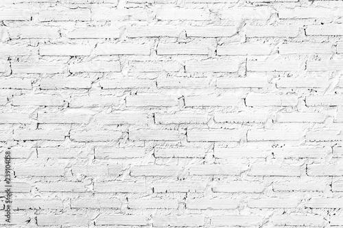 White brick wall vintage texture background.