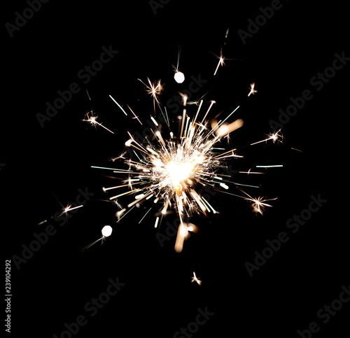 Wallpaper Mural Sparkler Bokeh isolated on black background. Festive Christmas sparkler decoration lighting element. Magic light isolated effect. For the background of the holiday and birthday. Torontodigital.ca