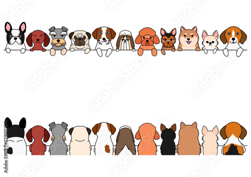 dogs border set, small dogs, front side and back side © Studio Ayutaka
