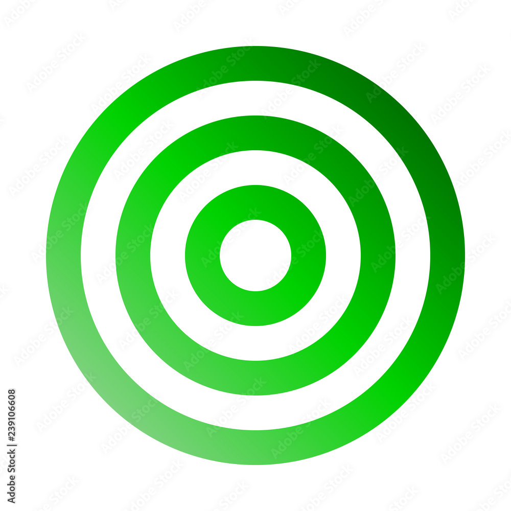 Target sign - green gradient transparent, isolated - vector