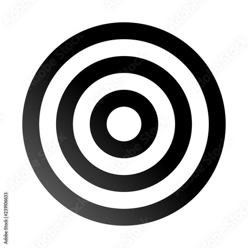 Target sign - black gradient transparent, isolated - vector