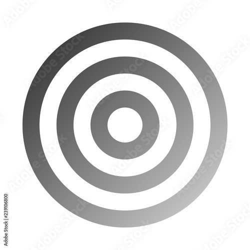 Target sign - medium gray gradient transparent, isolated - vector