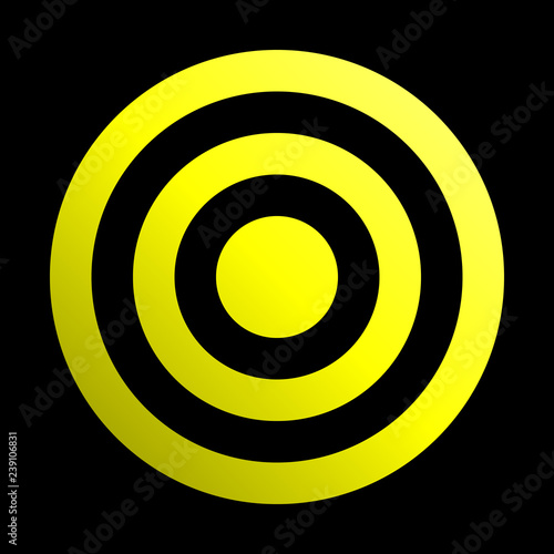 Target sign - yellow gradient transparent, isolated - vector