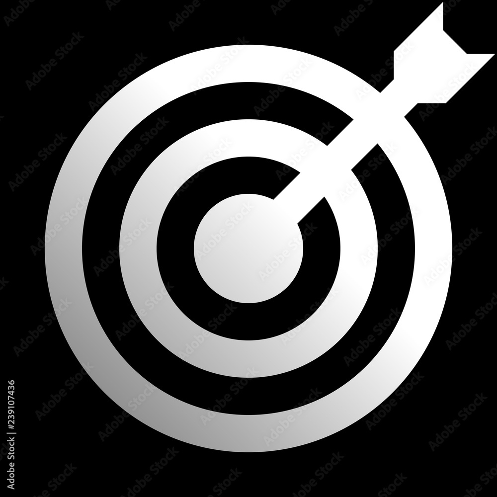 Target sign - white gradient transparent with dart, isolated - vector Target sign - white gradient transparent with dart, isolated - vector
