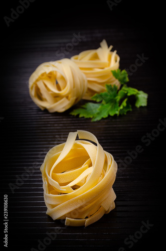 Traditional dry fettuccine pasta
