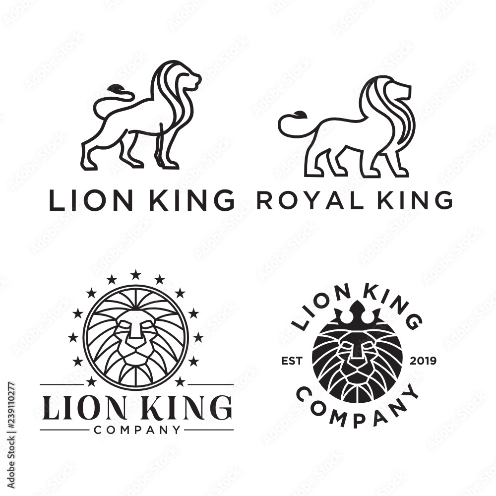 Royal Lion King logo design inspiration - Vector