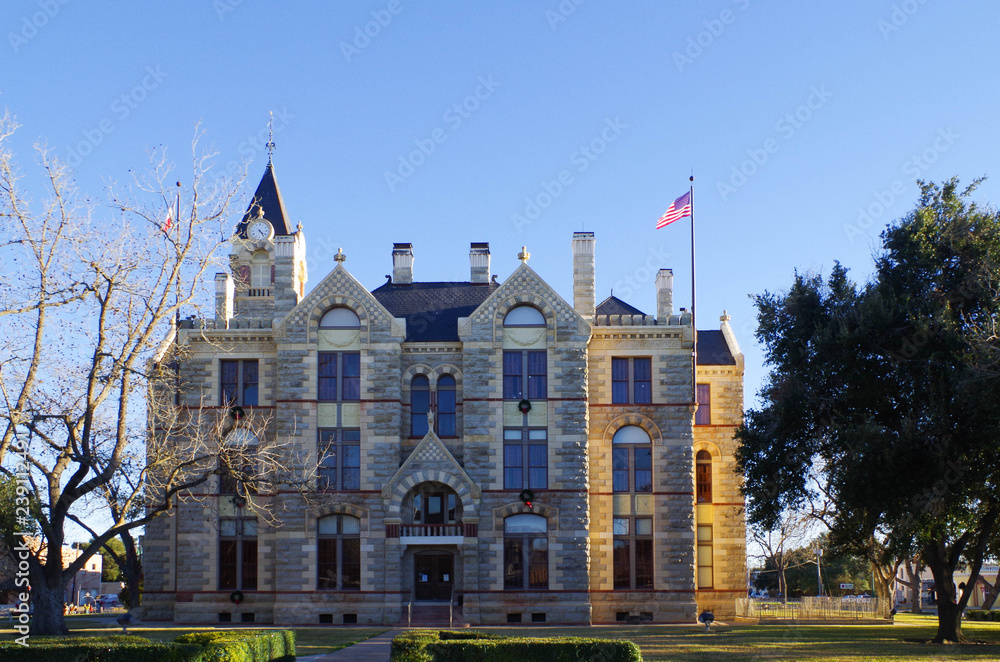 Fototapeta premium Fayette County Texas Romanesque Revival courthouse. Completed in 1891. - LaGrange, TX