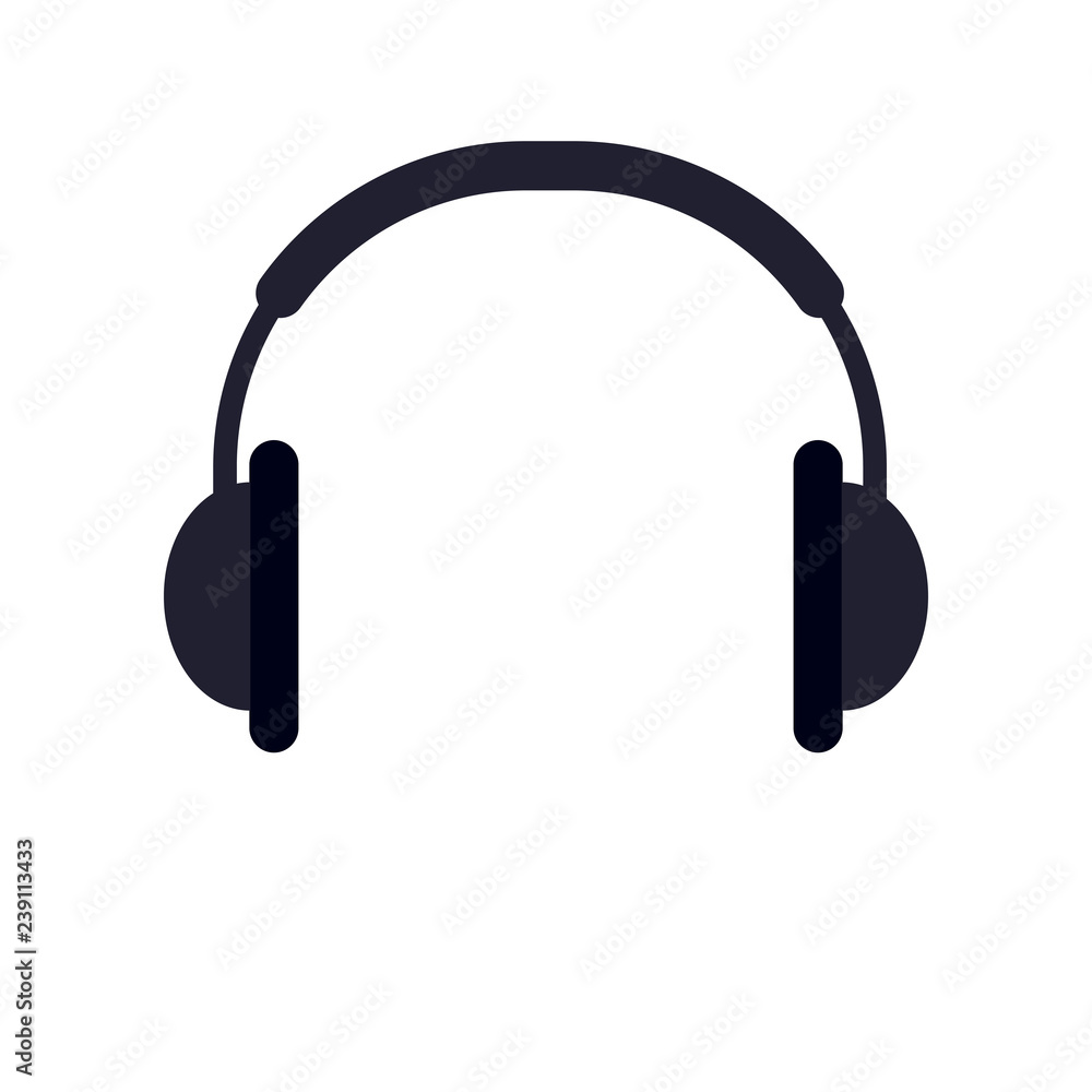 headphones, icon on white background, vector illustration headphones, icon on white background, vector illustration