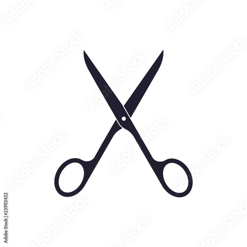 Scissors. Vector icon on white background.