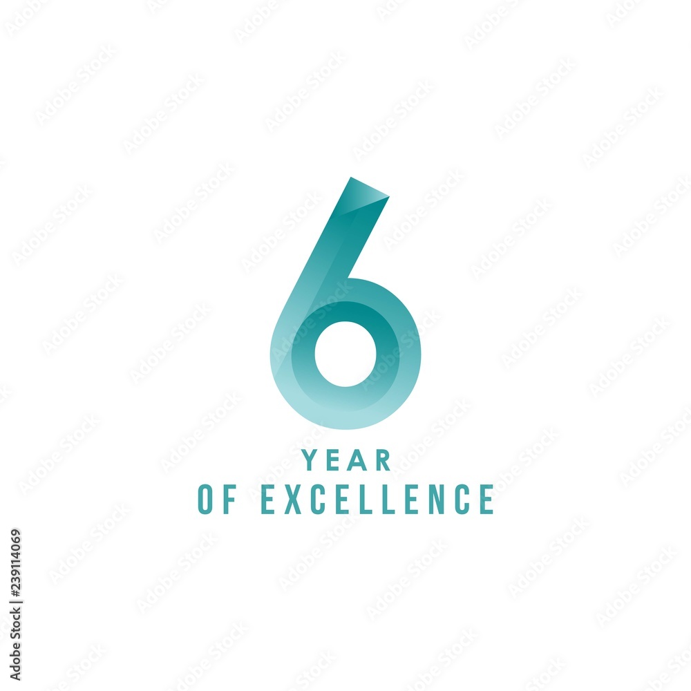 6 Year of Excellence Vector Template Design Illustration 6 Year of Excellence Vector Template Design Illustration
