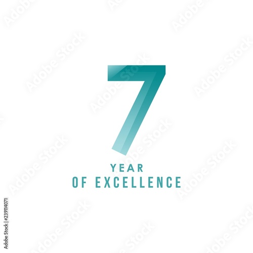 7 Year of Excellence Vector Template Design Illustration