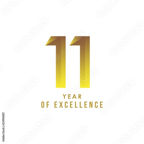 11 Year of Excellence Vector Template Design Illustration