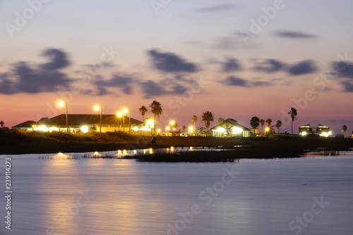 view of moscow kremlin and river at night