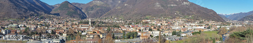 Albino, Bergamo, Italy. Aerial landscape view of the town