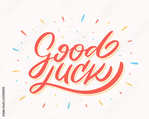 Good luck. Farewell card. Vector lettering.