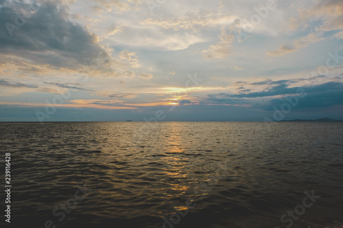 Amazing summer sunset view on the beach, Pattaya,Thailand © waranyaphoto