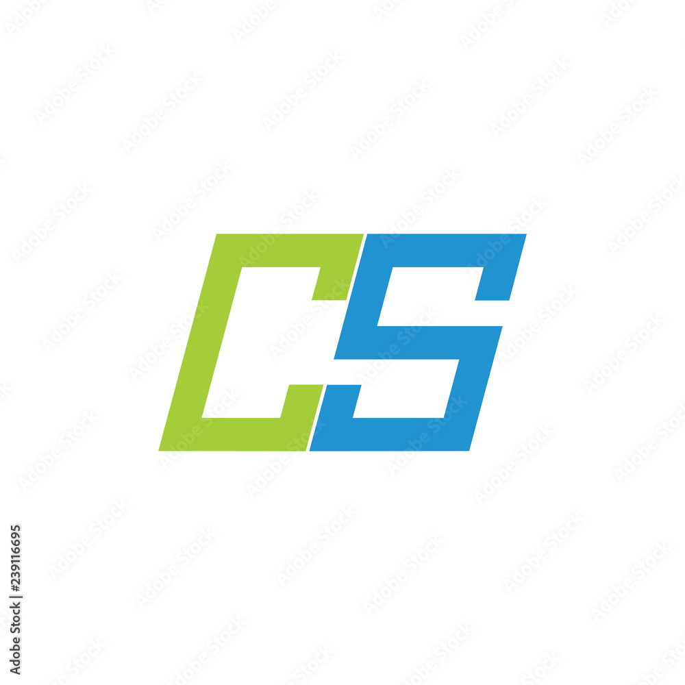 letters cs simple geometric logo vector letters cs simple geometric logo vector