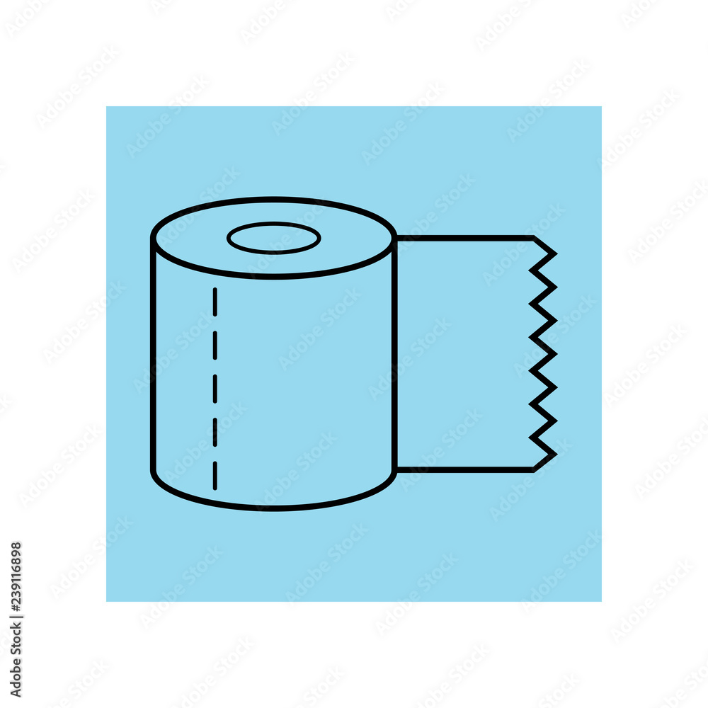 Toilet paper, roll. Flat body hygiene icon. Vector