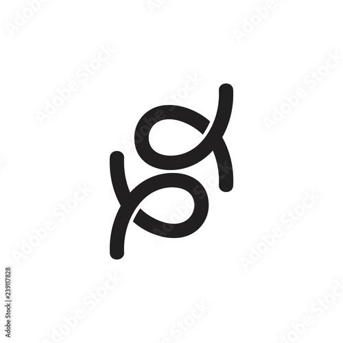 letters bd simple linear logo vector