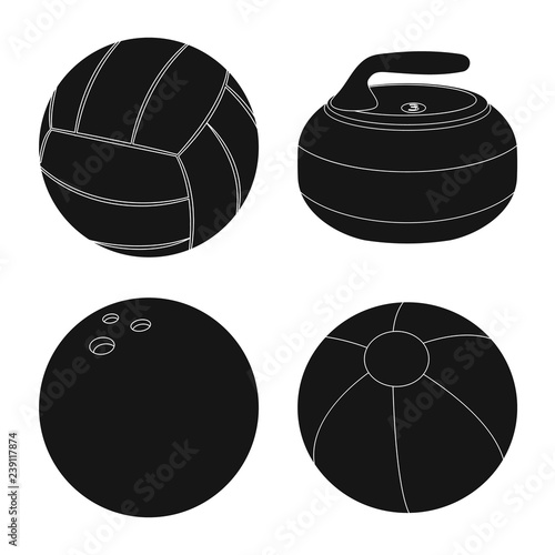 Isolated object of sport and ball logo. Set of sport and athletic stock symbol for web.
