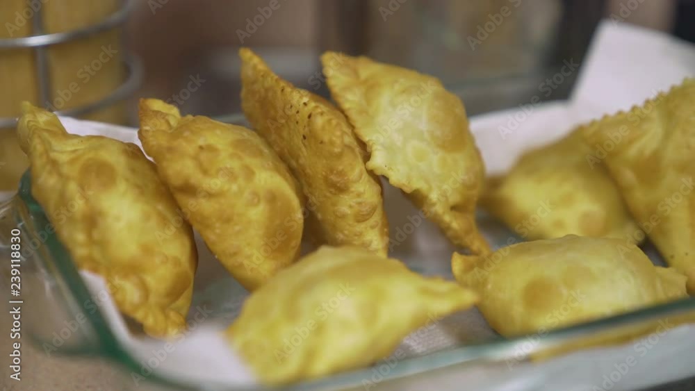 fried empanadas made at home to share with friends before dinner