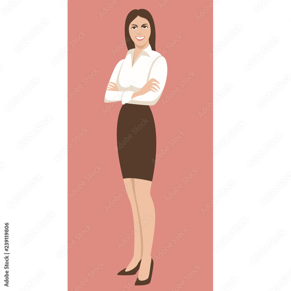smiling business young woman , vector illustration smiling business young woman , vector illustration