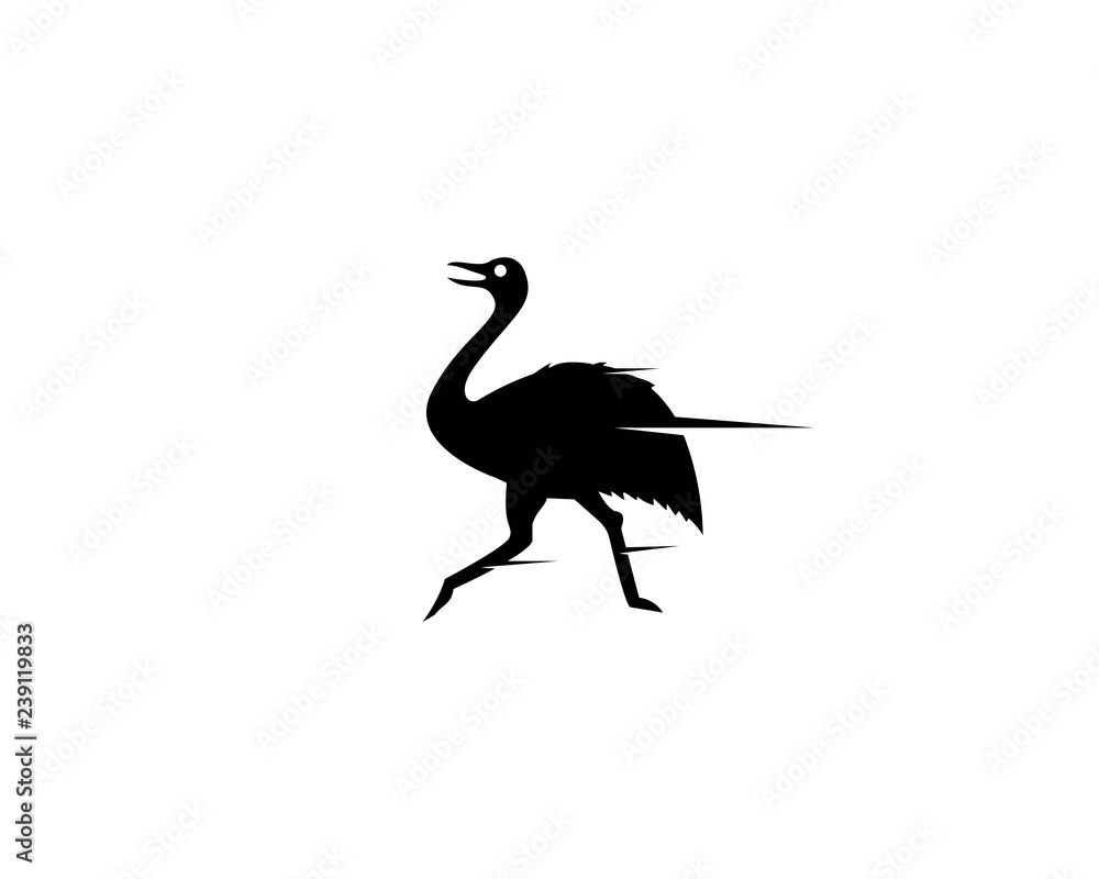 ostrich logo vector illustration template
