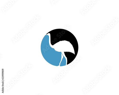 ostrich logo vector illustration template
