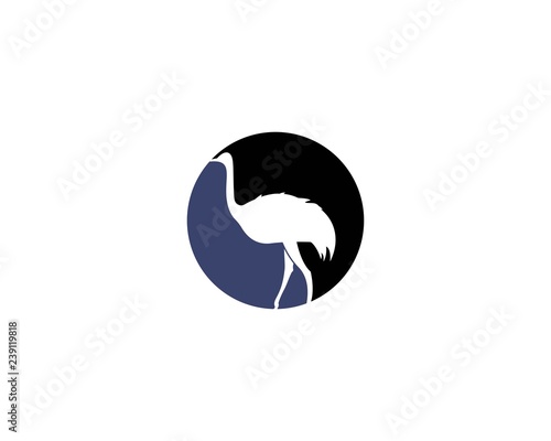 ostrich logo vector illustration template
