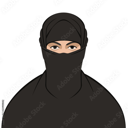 Muslim veiled ,vector illustration ,flat style 