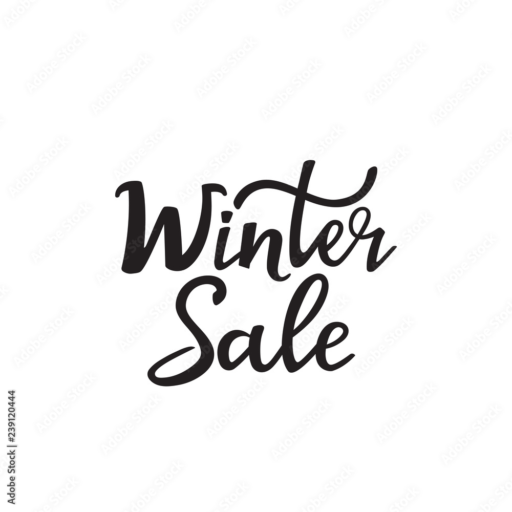 Winter sale hand lettering design for advertising poster, banner, discount.